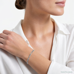 14k White Gold 4.5mm Flat Figaro Chain - Model Shot