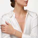 14k White Gold .9mm Box with Lobster Clasp Chain - Model Shot