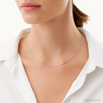 14k White Gold .5mm Box with Spring Ring Clasp Chain - Model Shot