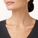 14k White Gold 1.5mm Box Chain - Model Shot