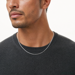 14k White Gold 1.9mm Box Chain - Model Shot