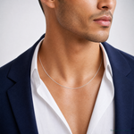 14k White Gold .6mm Round Snake Chain - Model Shot