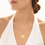 14k Poodle Disc Charm - Model Shot