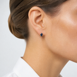 14k Sapphire Earrings - September - Model Shot
