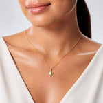 14k Opal and Diamond Heart Pendant - Model Shot