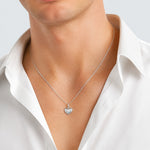 14k White Gold 3D Puffed Heart Pendant - Model Shot