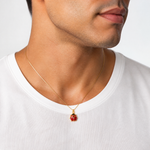 14k Red Enameled Ladybug Charm - Model Shot