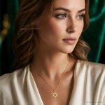 14k Star of David Pendant - Model Shot