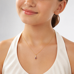 14k February Girl Birthstone Charm - Model Shot