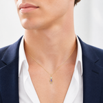 14k February Boy Birthstone Charm - Model Shot