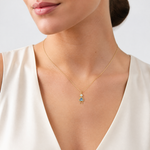 14k March Girl Birthstone Charm - Model Shot