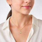 14k April Girl Birthstone Charm - Model Shot