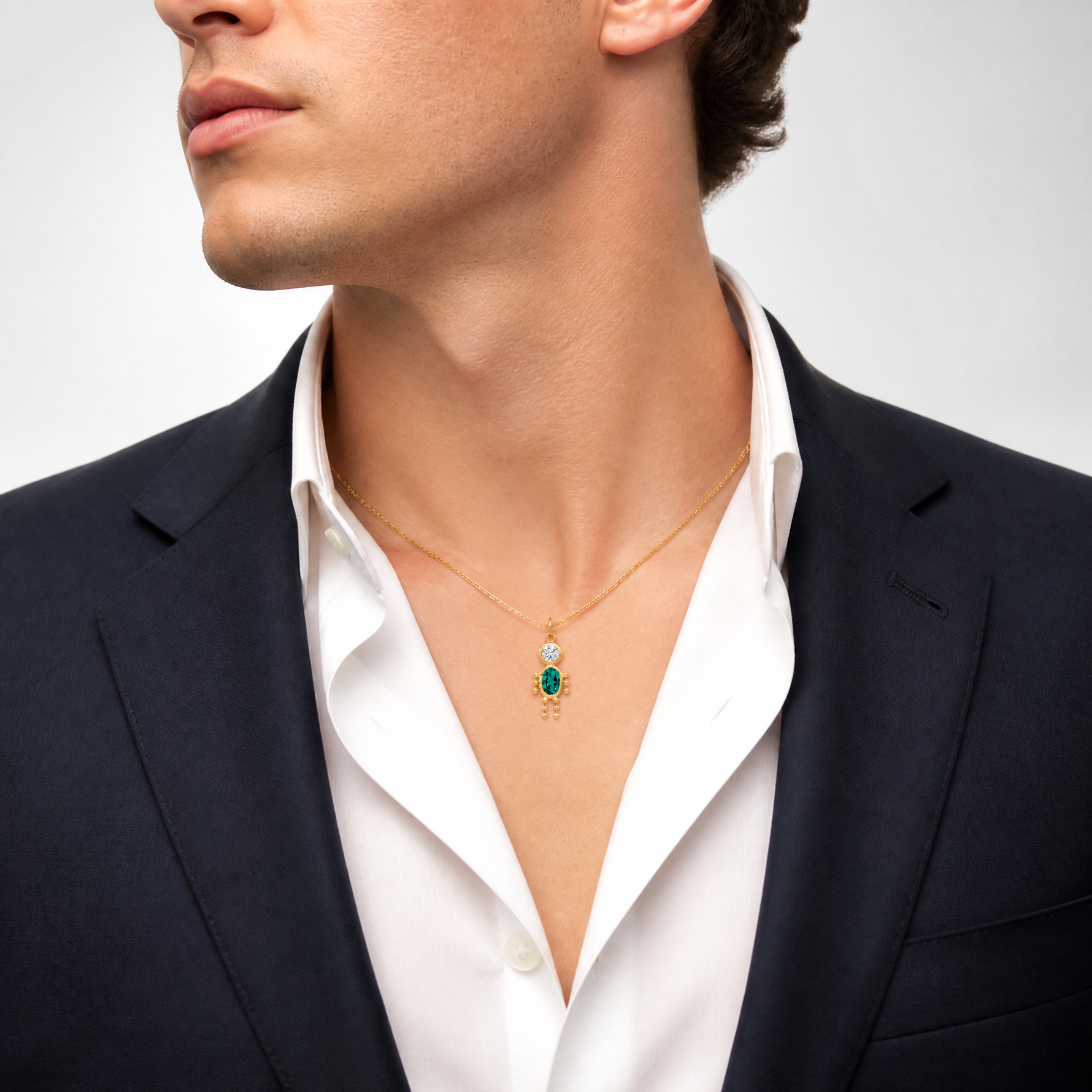 14k May Boy Birthstone Charm - Model Shot