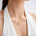 14k August Girl Birthstone Charm - Model Shot