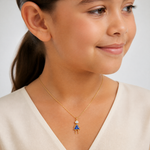 14k September Girl Birthstone Charm - Model Shot
