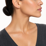 14k Polished 5mm CZ Stud Post Earrings - Model Shot