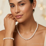 14k 6-7mm FW Cultured Pearl 7.25 w/1 ext Brace 18 w/2 ext Neck Earring Set - Model Shot