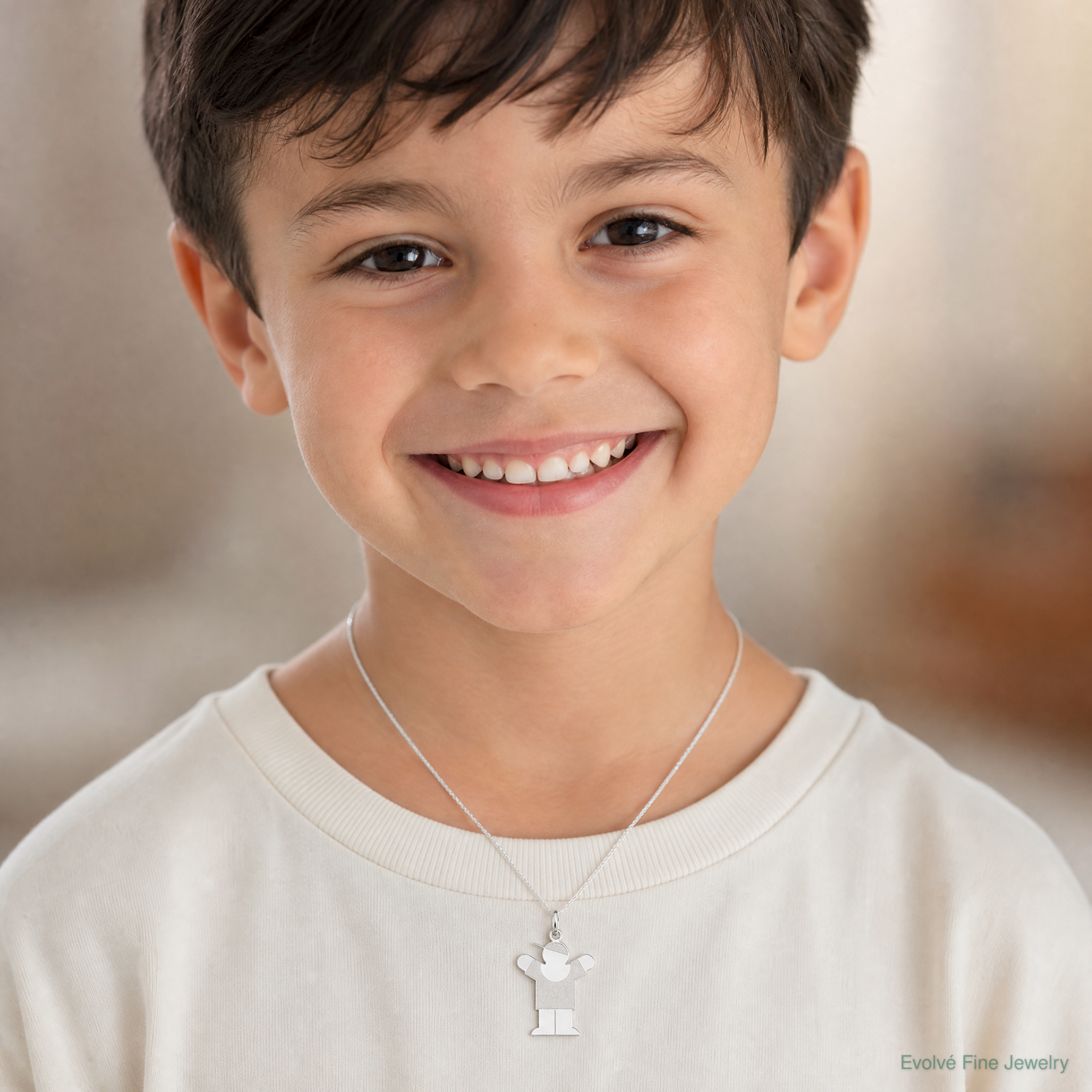 Sterling Silver Rhodium-plated Love Kid Charm - Model Shot