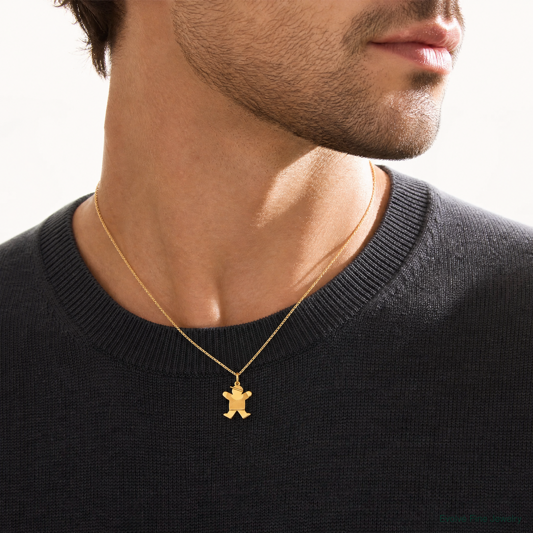 14k Mini Boy Joy Charm - Model Shot