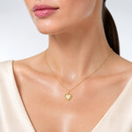 14k Lab Created Opal Heart Pendant - Model Shot