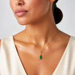14K Polished Jade Teardrop Pendant - Model Shot