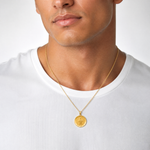 14k Polished and Satin St Jude Thaddeus Medal Hollow Pendant - Model Shot
