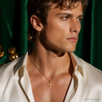 14k Polished Latin Cross Pendant - Model Shot