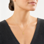 14k Polished Cross with Heart Pendant - Model Shot