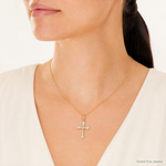 14k Polished CZ Passion Cross Pendant - Model Shot