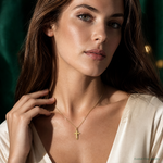 14k INRI Crucifix Charm - Model Shot