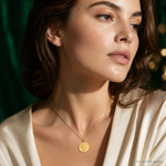 14k Guardian Angel Medal Charm - Model Shot