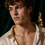 14k Saint Christopher Medal Charm - Model Shot