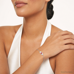 Sterling Silver Rhodium-plated Enamel Medical Jewelry Bracelet - Model Shot
