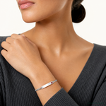Sterling Silver Polished Medical Curb Link ID Bracelet - Model Shot