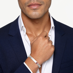 Sterling Silver Polished Medical Anchor Link ID Bracelet - Model Shot