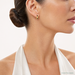 14K Polished Black Onyx Hoop Earrings - Model Shot