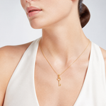 14K Polished 3D Heart Key Charm - Model Shot
