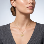 14k Crown Pendant - Model Shot