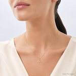 14k Yellow Gold Letter A Initial Charm - Model Shot