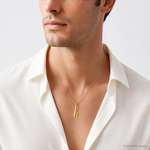 14k Yellow Gold Letter H Initial Charm - Model Shot