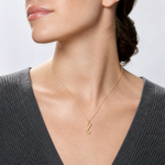 14k Yellow Gold Letter I Initial Charm - Model Shot