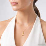 14k Yellow Gold Letter K Initial Charm - Model Shot