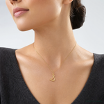 14k Yellow Gold Letter S Initial Charm - Model Shot