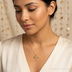 14K Polished Heart Cross Anchor Pendant - Model Shot