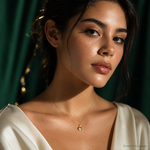 14K Polished 3-D Puffed Heart Charm - Model Shot