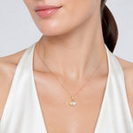 14K w/White Rhodium Double Heart Pendant - Model Shot