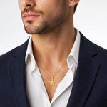 14K Gold Polished and Textured Diamond-cut Turtle Pendant - Model Shot
