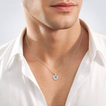 14k White Gold 3D CZ Heart Pendant - Model Shot
