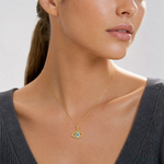 14K Blue CZ Eye Pendant - Model Shot