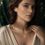 14K Two-tone Our Lady of Guadalupe CZ Pendant - Model Shot
